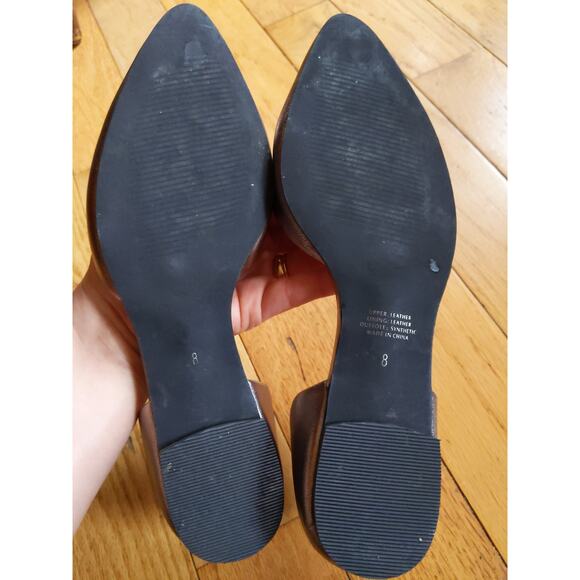 J.JILL Metallic Gold D'Orsay Pointed Flats Career Capsule Minimalist Size 8 - Picture 6 of 6